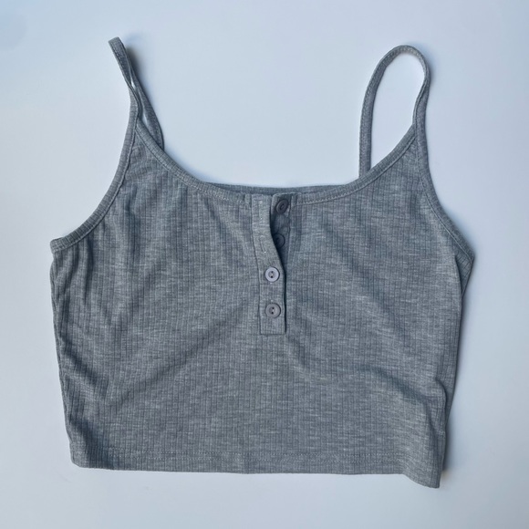 Half Button Crop Cami - Picture 2 of 10